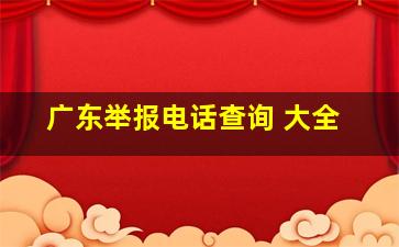 广东举报电话查询 大全